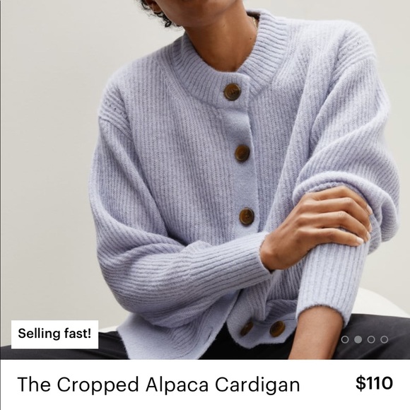Everlane Sweaters - Everlane Cropped Alpaca Cardigan Periwinkle